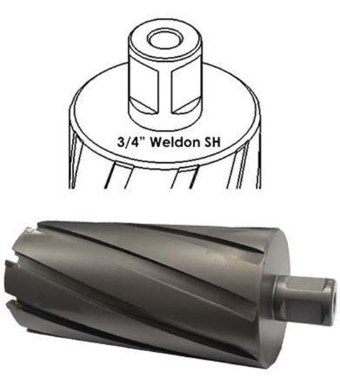 2-5/16 inch carbide tipped annular cutter with 3/4 inch weldon shank