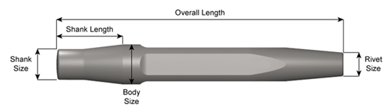 Back Out Punch 1" x 9-1/2" with .890" Jumbo Shank