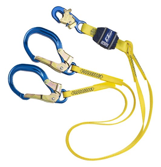 Picture of Shock Absorbing Lanyard | 6' Double Leg Nylon | Large Hook