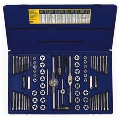 HANSON® 76-pc Machine Screw Fractional Metric Tap & Hex Die Set