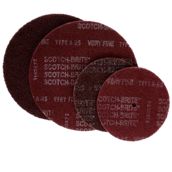 Picture of Scotch-Brite™ High Strength Discs - 8 x 1/2 - Very Fine - Maroon (00672)