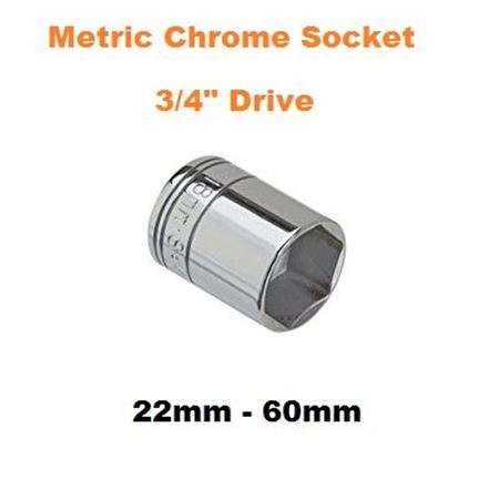 Picture for category Metric Chrome Socket  3/4"Drive