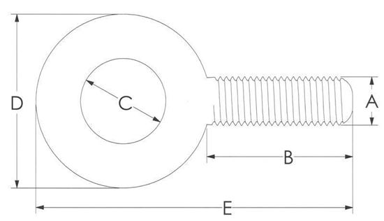 1/4"-20 Plain Pattern Eye Bolt