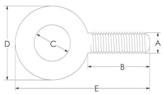 1/2"-13 Plain Pattern Eye Bolt