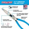 Channellock® E318 8 Inch XLT™ Combination Long Nose Pliers With Cutter Features